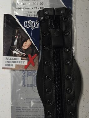 HAIX Black Leather Boot Zipper Guard for Laced Footwear